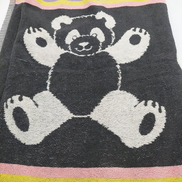 Vintage Cecil Saydah Body Beach Towel Panda Bears Pastels Hearts 55”X25” Cotton - Picture 7 of 12
